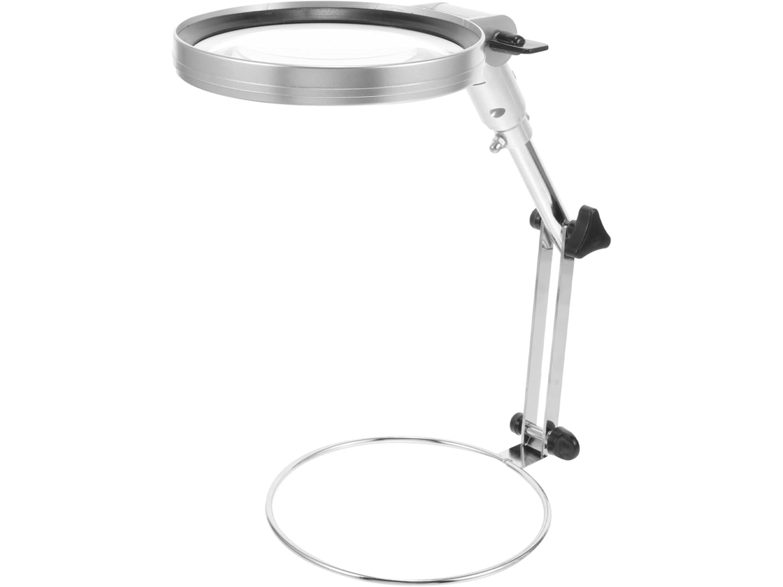Luminária de Mesa Dobrável com Led Amosfun, Lupa para Ponto Cruz e Leitura, Ampliação Precisa, Suporte Ajustáv