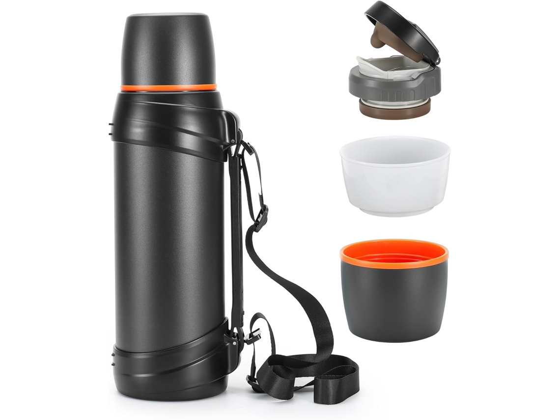 Garrafa Térmica De Viagem De Aço Inoxidável De 2,5 L Com Caneca Sem Bpa Garrafa Grande A Vácuo Brilvibera