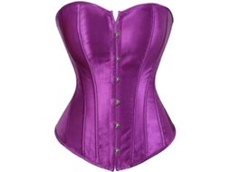Corset de Seda Burlesque Steampunk com Ossos Ajustável para Festas e Treinamento de Cintura Plus Size Roxo