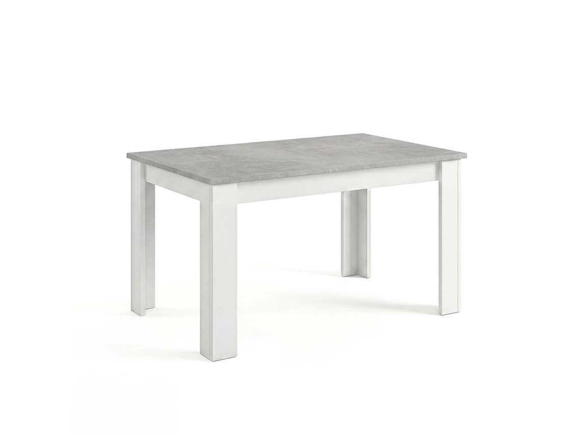 Mesa De Comedor Extensible Danna Blanco Artik (blanco Mate) - Gris Cemento 123 X 78 X 75 Cm