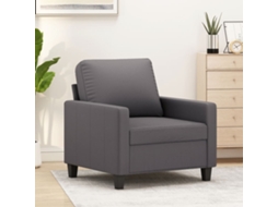 Vidaxl Poltrona 60 Cm Couro Artificial Cinzento