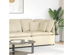 Vidaxl Módulo De Canto Para Sofá Modular Com Almofadas, Cor Creme, 100 Cm
