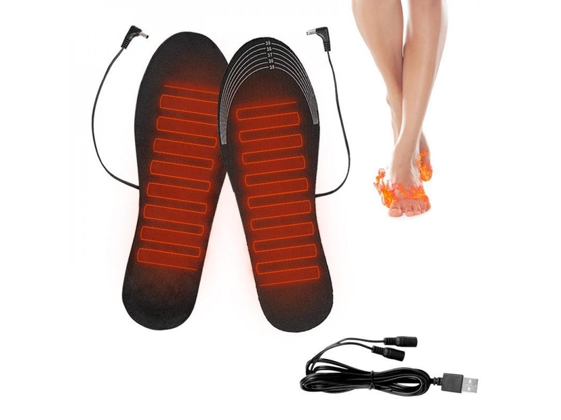 2026-plantillas De Zapato Calentadas Usb Con Fibra De Carbono Lavables Para Pie Unisex 4.5v Tamanho M (35-40)