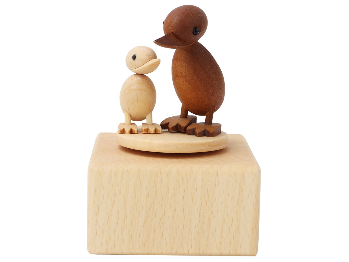 Caixa de Música Madeira Animais Fofos Brinquedo Presente Decorativo