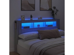 Vidaxl Cabeceira C/ Leds 180x18,5x103,5 Cm Sonoma Cinzento