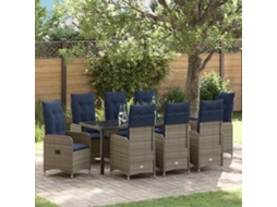 Vidaxl Conjunto De Jantar Para Jardim 9 Unid. Preto Vime Pe