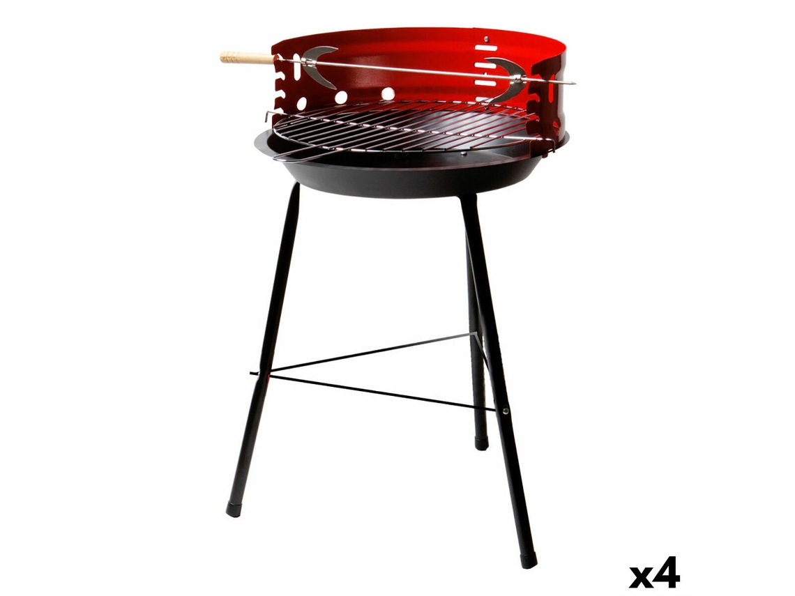 Churrasqueira Portátil - Bigbuy Produtos Desportivos - 37,5x70x38,5 Cm - 4 Unidades - Vermelho - Aço Carbono - Autônoma