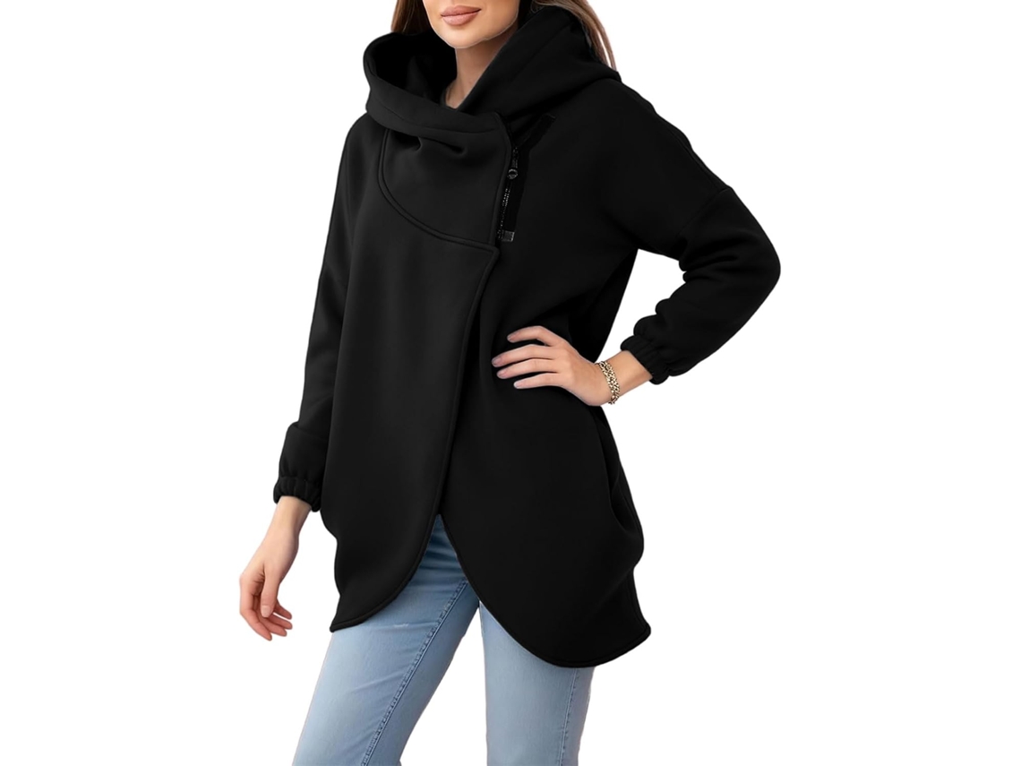 Casaco de inverno feminino com zíper SFUSHOS