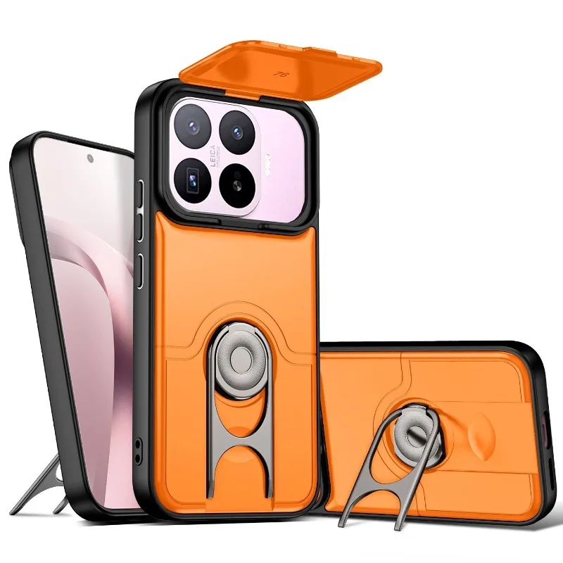 (orange, Xiaomi 14t) Capa Protetora Deslizante Para Câmera Com Suporte Reforçado, Capa Híbrida À Prova De Choque.
