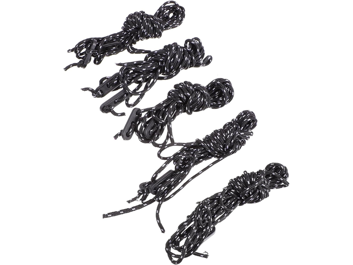 Conjunto De 5-cordas Fixação Para Barraca Camping, Pretas