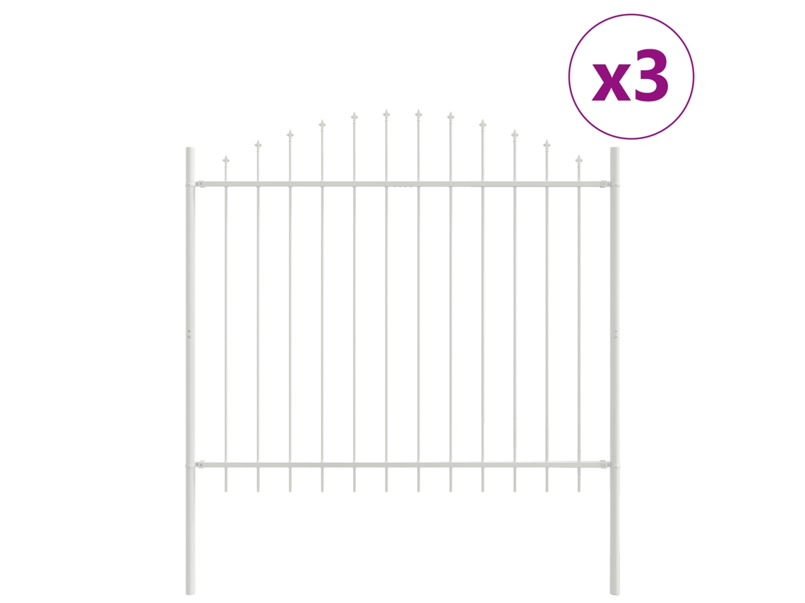 Conjunto 3 Barreira De Jardim Vidaxl Branco Aço Revestido A Pó (170 X 190 Cm)