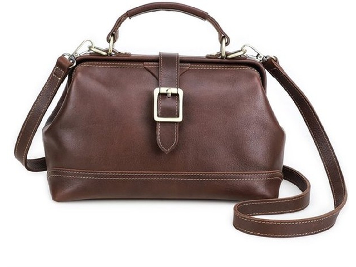 Handtas Feminina Com Cintura E Fecho Metálico, Em Couro Sintético, Com Design Vintage, Para Mulheres.