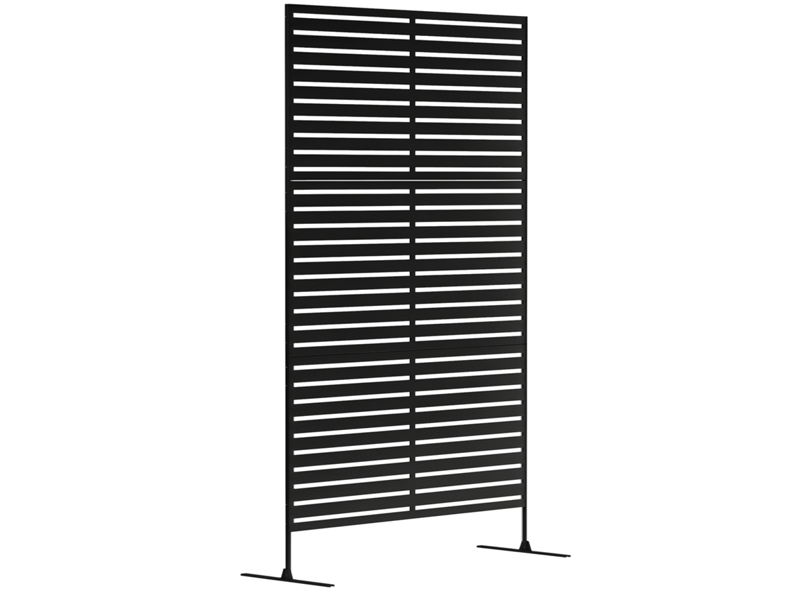 Divisória Decorativa Metal Rixas Preto (para Exterior, Terraço, Jardim, Varanda)