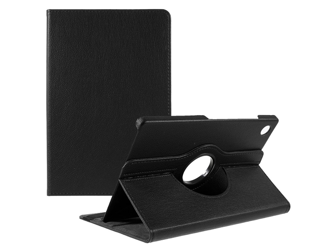 Capa Litchi para Samsung Galaxy Tab A9+ 360, Preta
