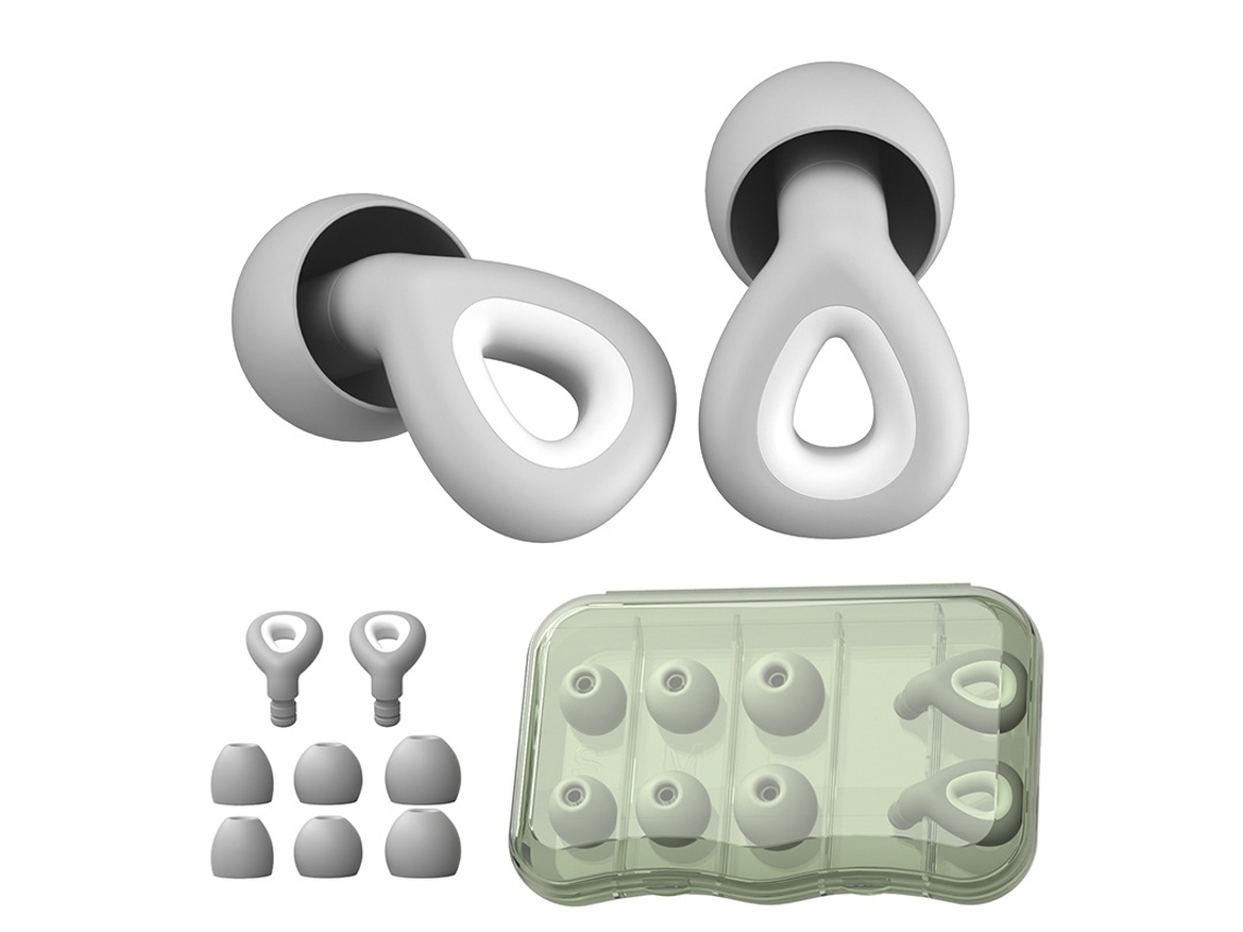 Protetor Auricular De Silicone Antirruído Yuysan, Impermeável Para Natação E Sono, Tamanhos Completos Es300, Cinza