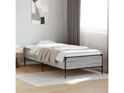 Vidaxl Estrutura De Cama Derivados De Madeira E Metal Cinzento Sonoma