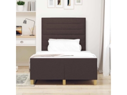 Vidaxl Estrutura Da Cama Castanho Escuro 120 X 190 Cm Tecido