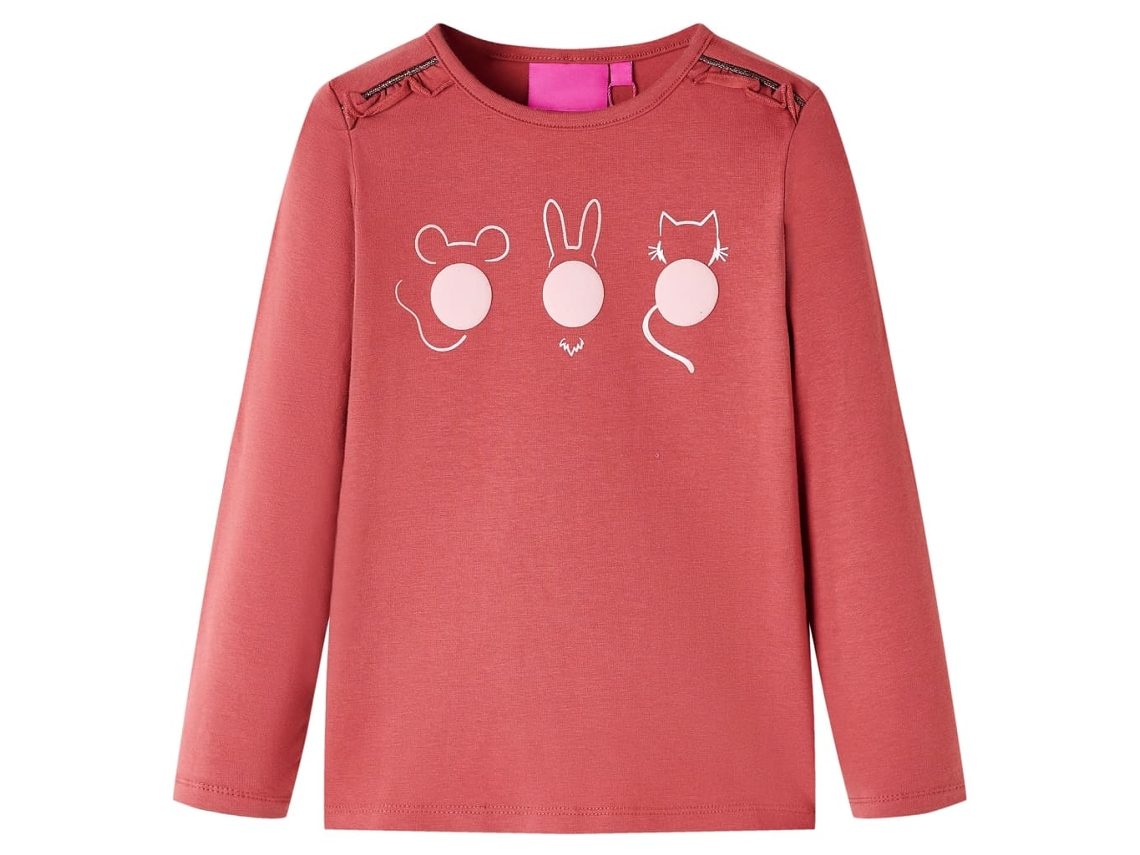 T-shirt De Manga Comprida Para Criança Rosa-queimado 116