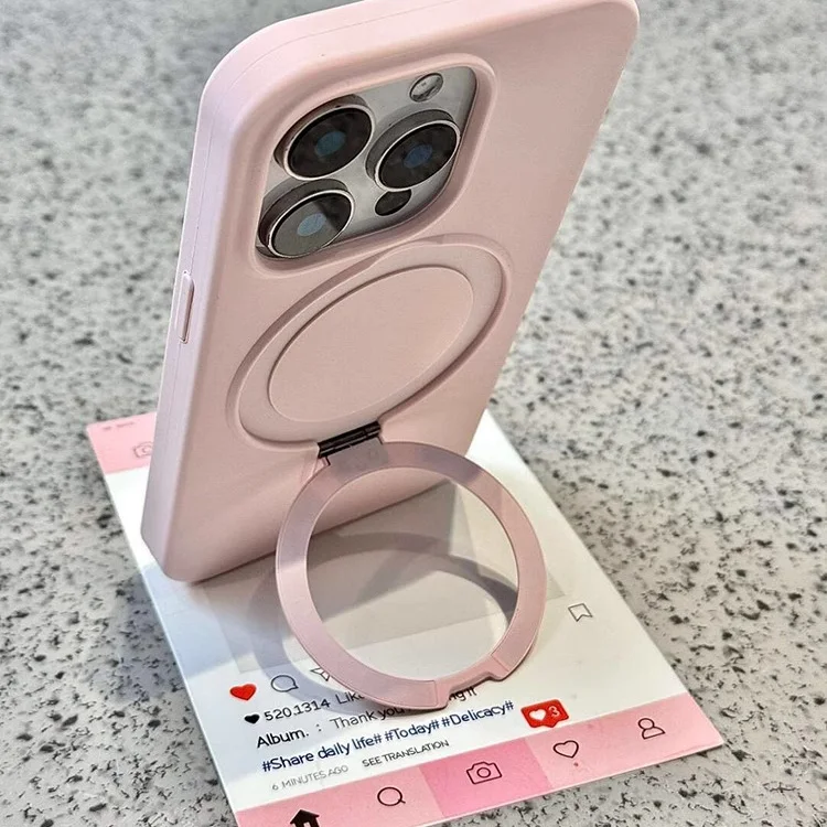 (anel Magnético De Silicone Líquido Para Iphone 11 Rosa)