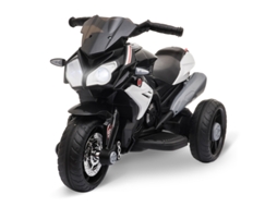 Motocicleta Elétrica Infantil, Com Luzes E Sons, 3 Km/h, Recarregável, Plástico E Metal, Preta/branca