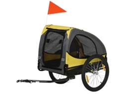 Trailer Dog , Amarelo, 140x71x83 Cm (janela Reta, Tampa Enrolável, Acoplamento Universal, Aço)