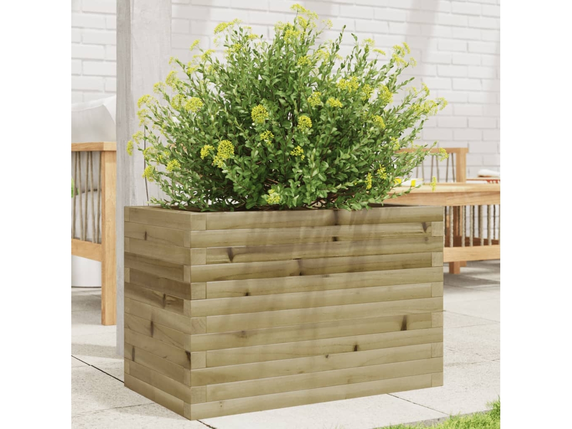 Vidaxl Vaso/floreira De Jardim 70x40x45,5 Madeira De Pinho Impregnada