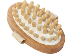 Lurelia Escova De Massagem Corporal Para Banho E Spa, Cabo De Madeira, Massagem Suave E Portátil