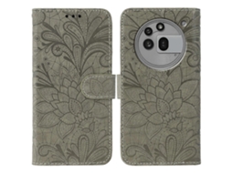 Capa De Celular Flip Em Couro Com Relevo De Renda Floral Para Nothing Phone 3a Pro