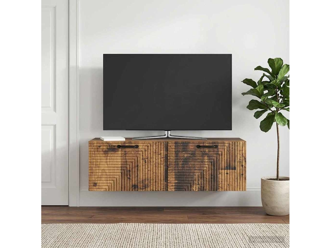 Vidaxl Gabinete De Tv De Parede Madeira Antiga 98 X 31 X 30 Cm