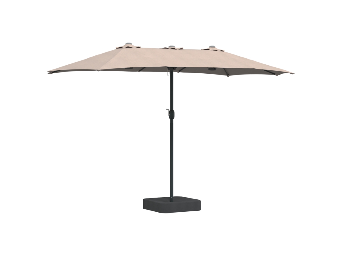 Conjunto 1 Guarda-sol De Jardim Vidaxl Castanho-acinzentado Poliéster (385 X 209 X 244 Cm)
