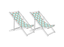 Conjunto De 2 Lonas De Substituição Para Espreguiçadeira Beliani Anzio/avellino De Poliéster Verde 44x113x1