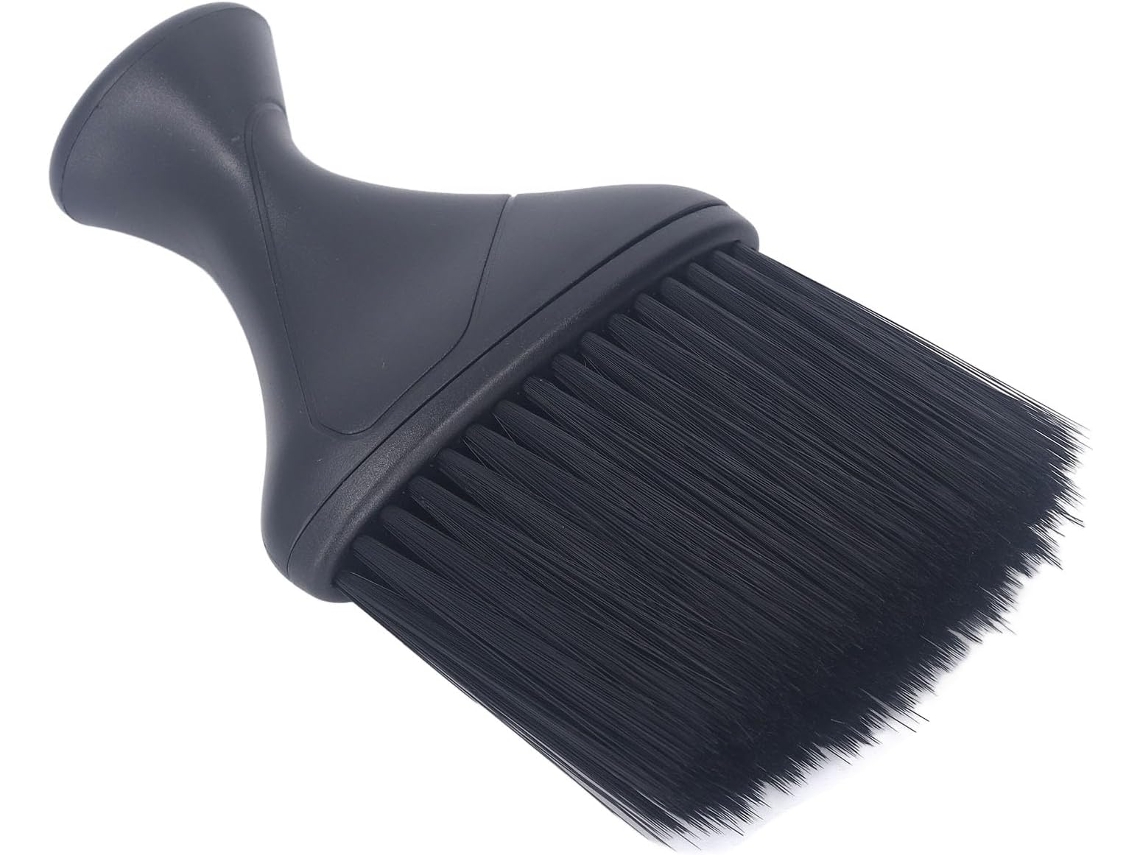 Escova De Corte Cabelo Ergonômica Srliya Preta Com Cerdas Elásticas Para Uma Experiência Confortável