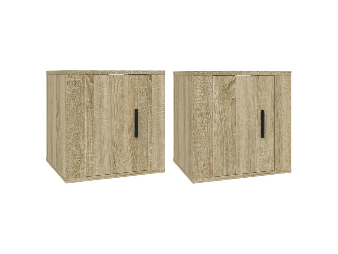 Wall-mounted Tv Cabinet Set, Wall-mounted Tv Cabinet Sets Vidaxl Marrom Madeira Processada (40 X 34.5 X 40 Cm)