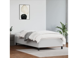 Estrutura De Cama 80x200 Cm Couro Artificial Branco
