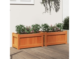 Vidaxl Vasos/floreiras De Jardim 2 Pcs Pinho Maciço Castanho Cera