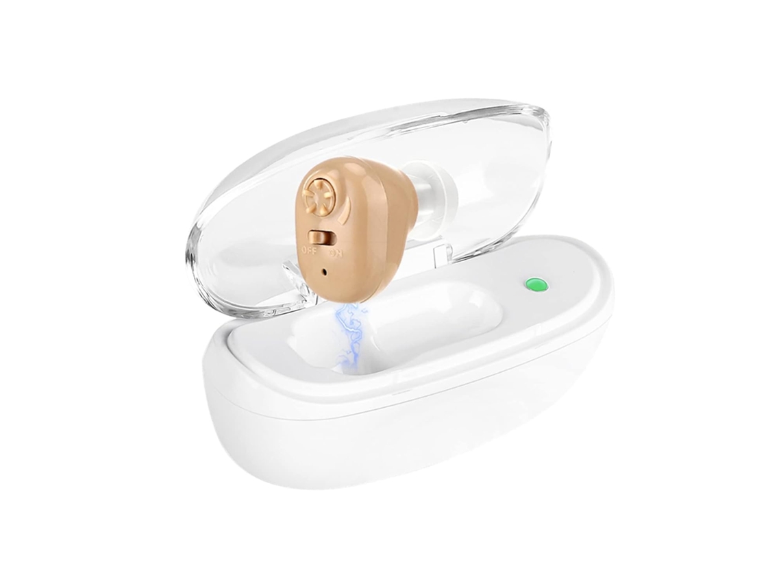Aparelho Auditivo Recarregável Para Idosos, Amplificador Auditivo Intra-auricular Para Adultos, Uso Em Um Ouvido (bege)