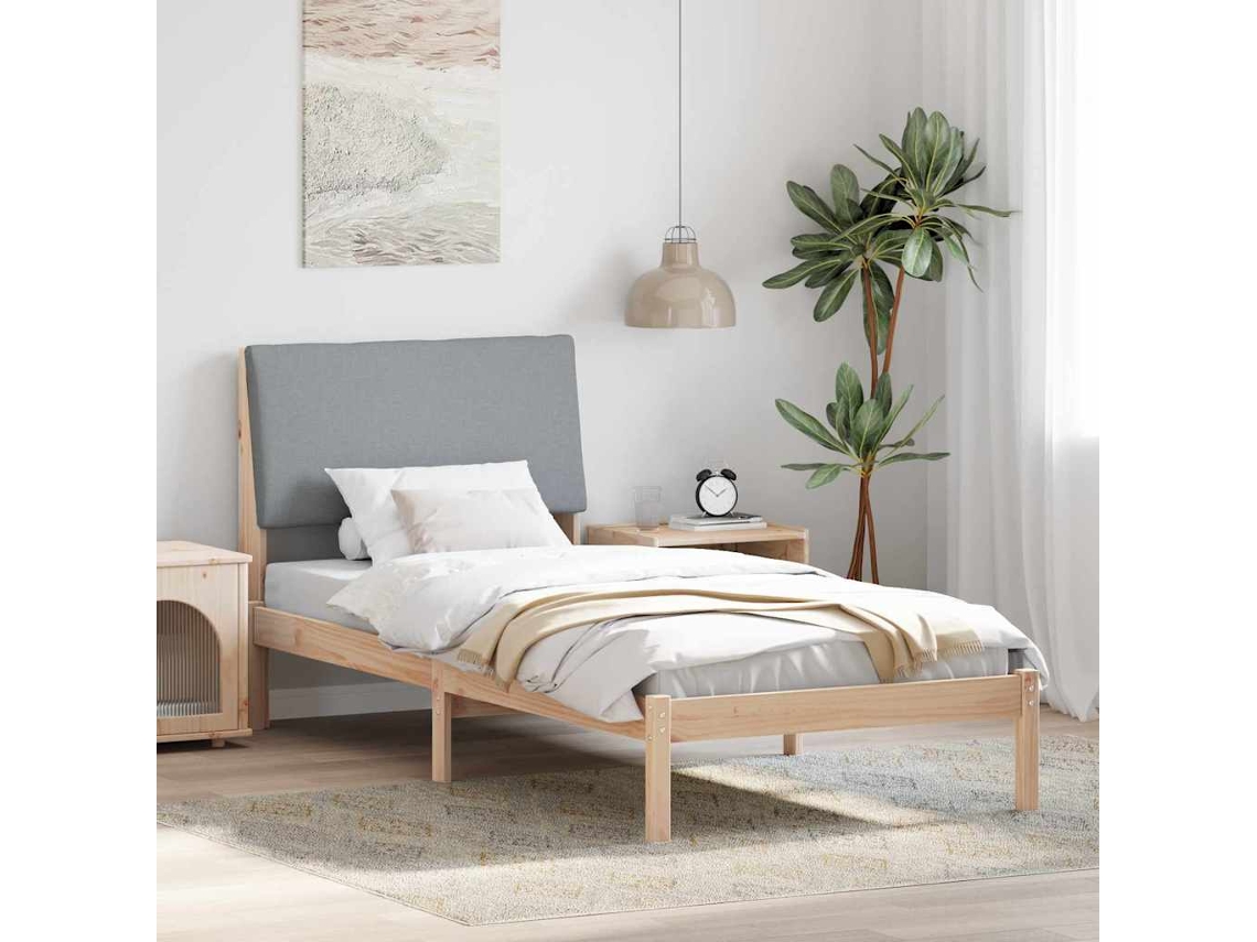 Vidaxl Estrutura Da Cama Marrom E Cinza Claro 100 X 200 Cm