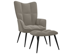Relaxing Chair With Stool, Relaxing Chairs With Stools Vidaxl Cinzeto Veludo