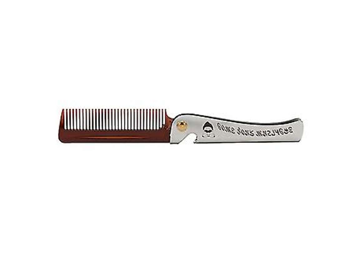 Pente De Bolso Dobrável Masculino 1 Peça, Dentes De Pp, Desembaraçador, Pente Em H, Pente De Metal Dobrável Brilvibera