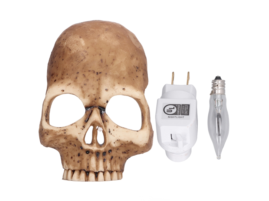 Primerox luz Noturna de Crânio Decorativa Feita À Mão Simulação Halloween Lâmpada de Parede