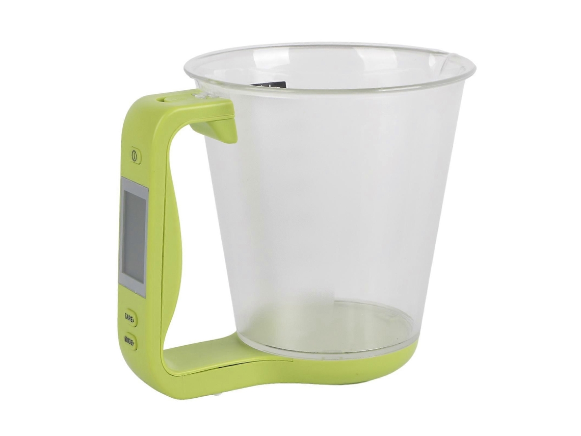 Copo Medidor Doméstico Portátil de Cozinha 1 Kg Balança Eletrônica com Visor Lcd para Café Leite Condime Ntos Verde GOKOCO