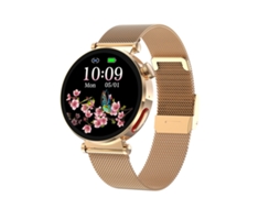 (dourado) Smartwatch Com Tela Colorida De 1,27 Polegadas E Pulseira De Aço, Compatível Com Chamadas Bluetooth.
