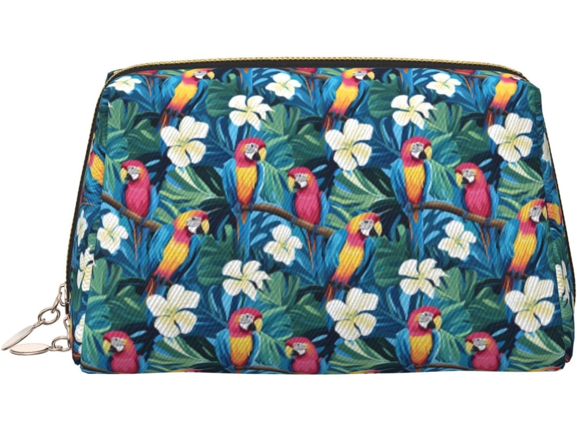 Nécessaire de Maquiagem Estampa Floral Branca Cerejas Viagens