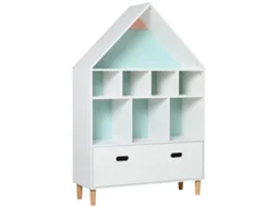 Estante de Madeira Infantil Mdf e Madeira de Pinho Cor Branco 82x30x126cm Homcom
