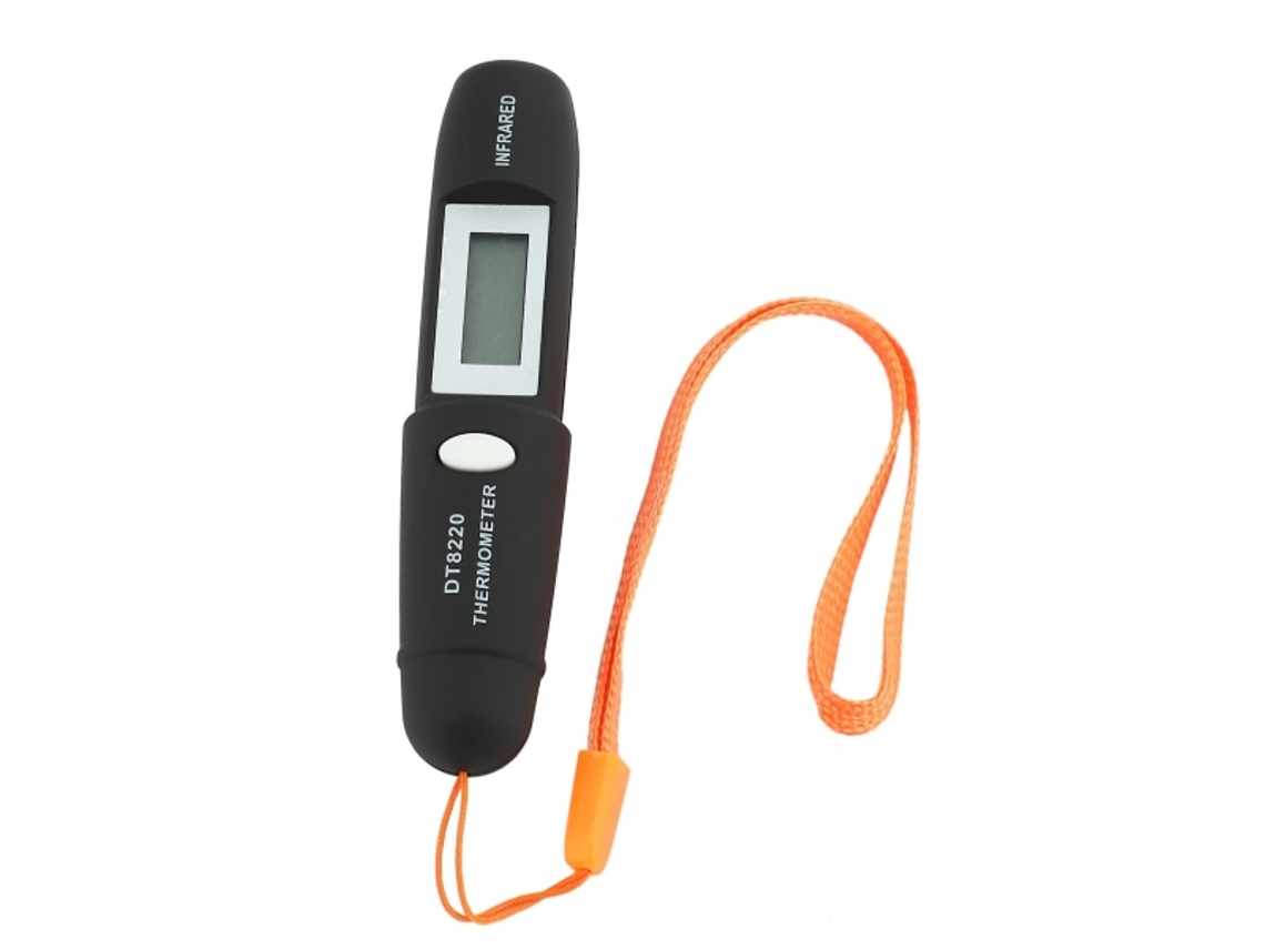 Termômetro Infravermelho Mini Sem Contato Com Tela Lcd Digital Para Medição De Temperatura, Modelo Dt8220, Cor Preta