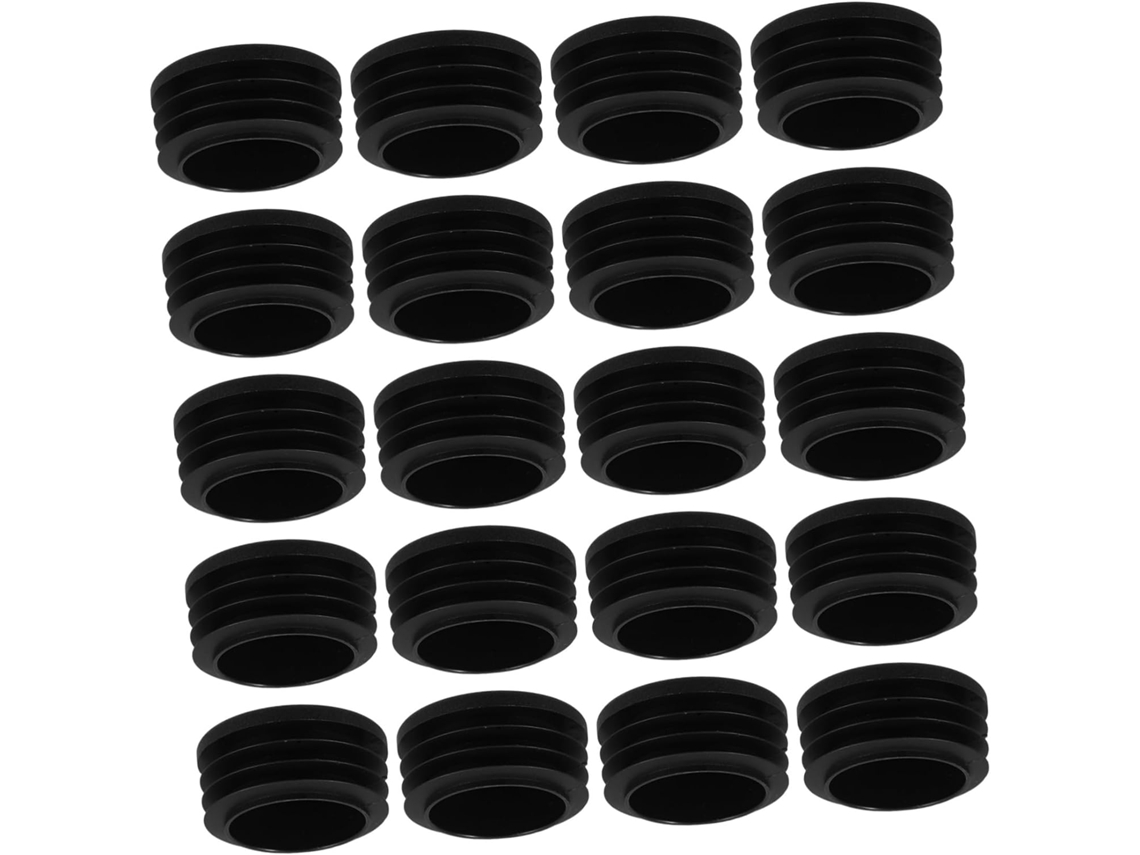 Garneck 20-ponteiras Redondas Antiderrapantes De Nylon Para Pés Cadeiras E Mesas, Fácil Instalação, Pretas, 38mm De