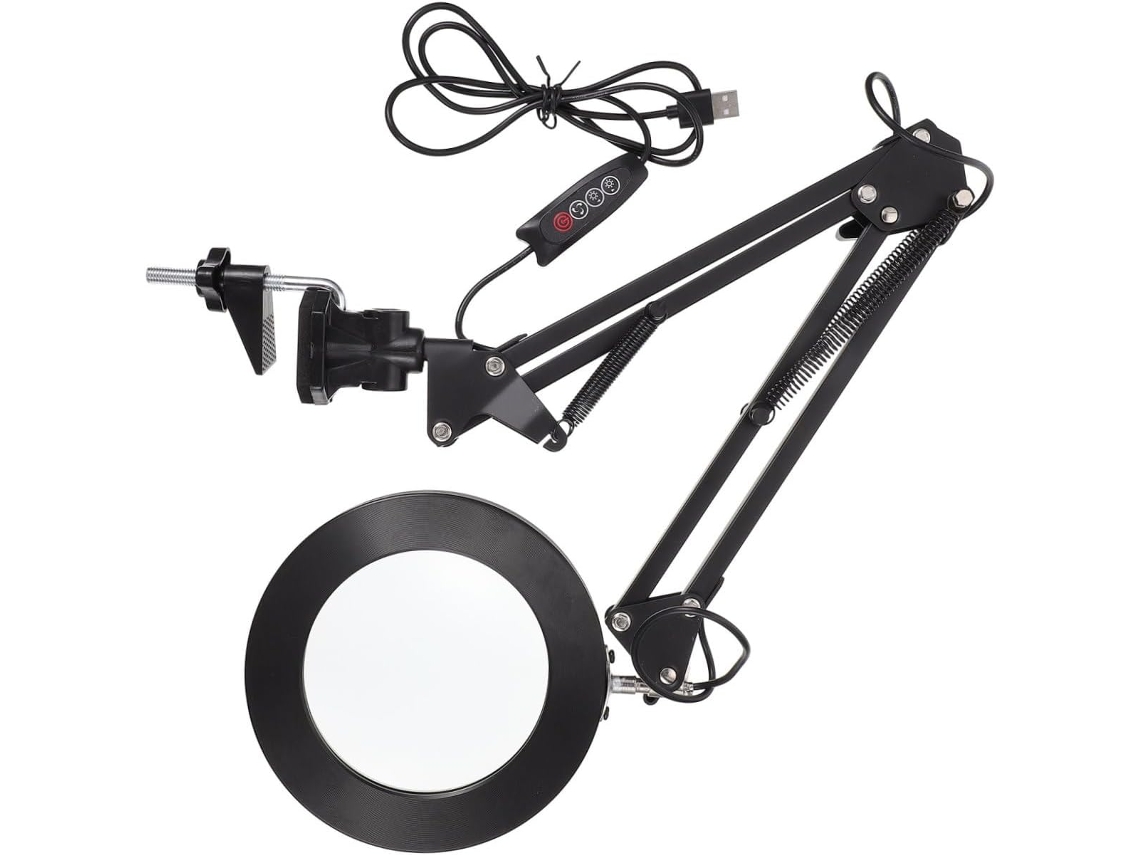 Luminária De Aumento Led Com Ferramenta Prática Para Reparos Em Mesa E Vidro Altamente Translúcido.
