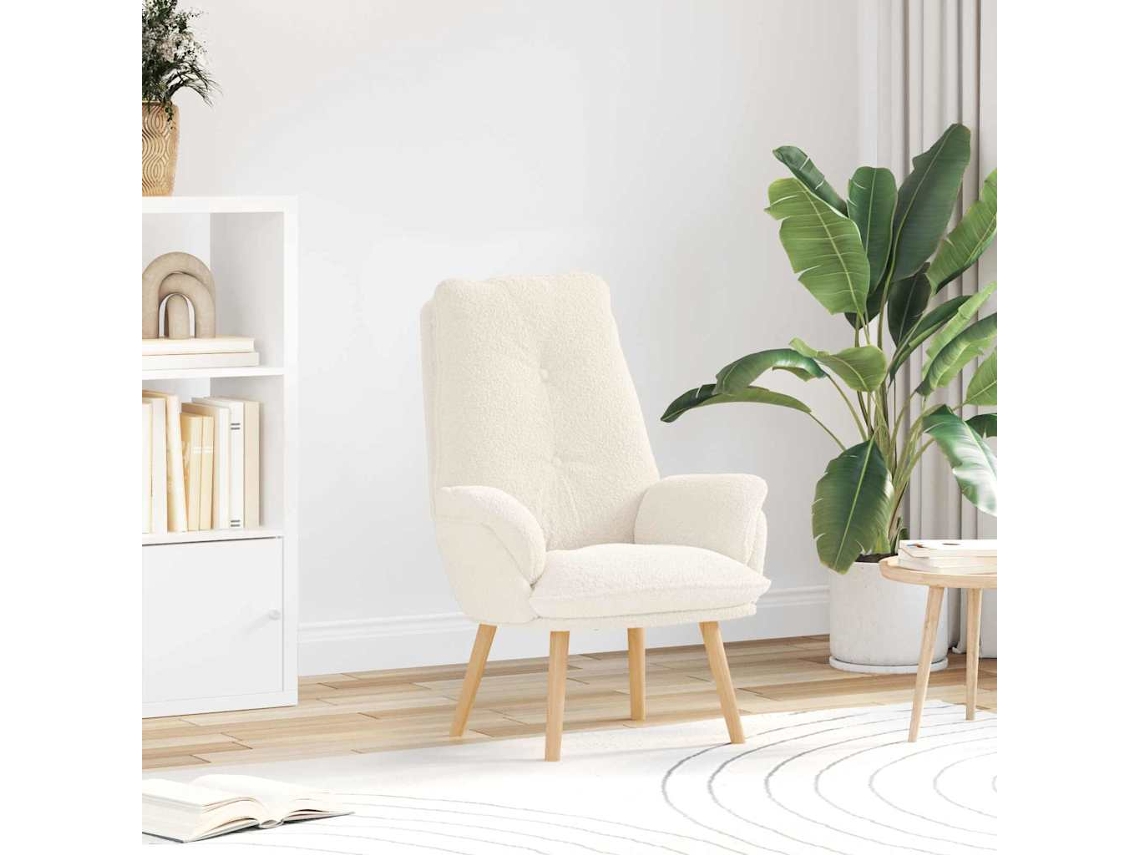 Vidaxl Poltrona Creme 69 X 74 X 93 Cm Tecido Sherpa