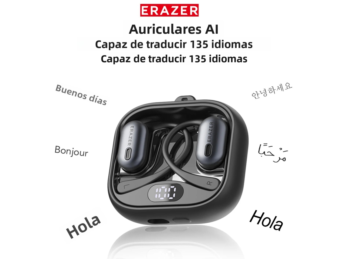 Fones de Ouvido Sem Fio MDUG com suporte para tradução de IA em 144 idiomas, microfone e resistência à água