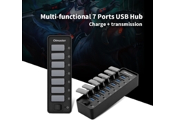 Oimaster Hub Usb3.0 Com 7 Portas 5gbps Alta Velocidade Carregamento Rápido Plug And Play Grande Compatibilidade